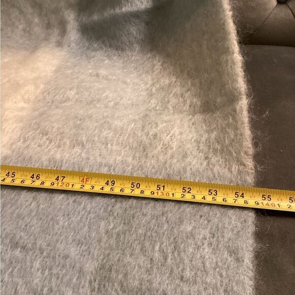 Foxford Light Blue Mohair Wool Throw Blanket - Picture 4 of 5